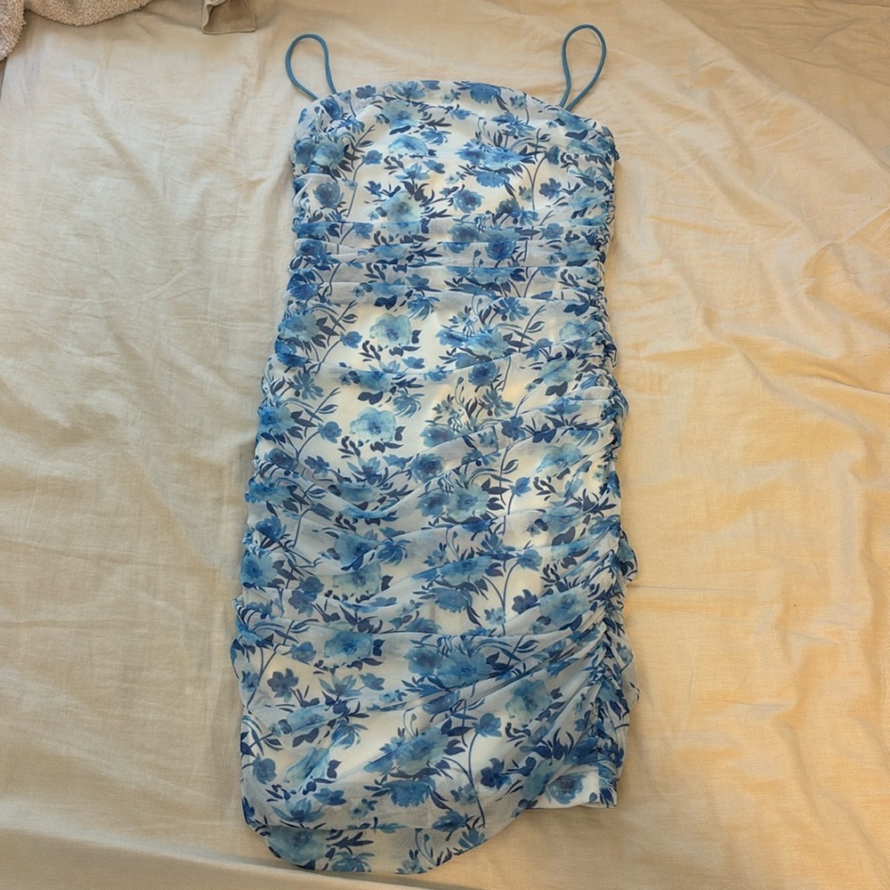Sage and Paige Blue Floral Mini Dress